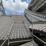 豊田市で屋根足場を組んだ様子