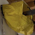 名古屋市守山区でエアコン清掃用のカバーを取り付けた様子