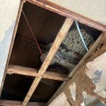 守山区で天井が雨漏りによってかびている様子